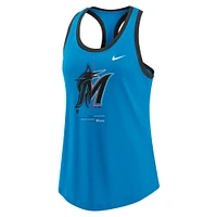 Women's Nike Blue Miami Marlins Tech Tri-Blend Tank Top