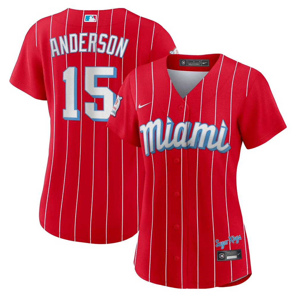 Maillot Miami Marlins City Connect Replica Player Nike Brian Anderson rouge pour femme