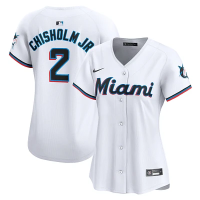 Maillot de joueur Nike Jazz Chisholm Jr. Miami Marlins Home Limited pour femme, blanc