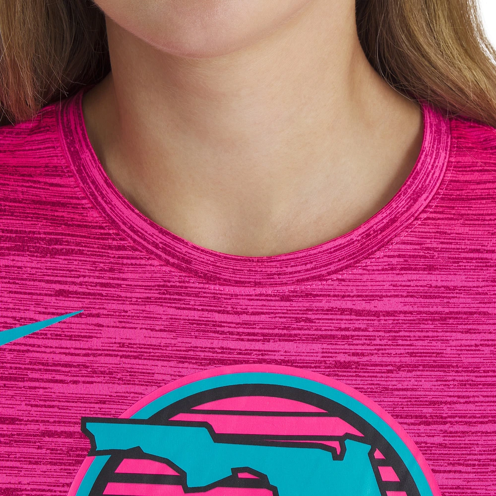 Women's Nike Pink Miami Marlins 2025 City Connect Authentic Collection Velocity Performance T-Shirt