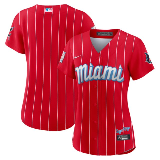 Maillot Nike rouge Miami Marlins City Connect Replica pour femme