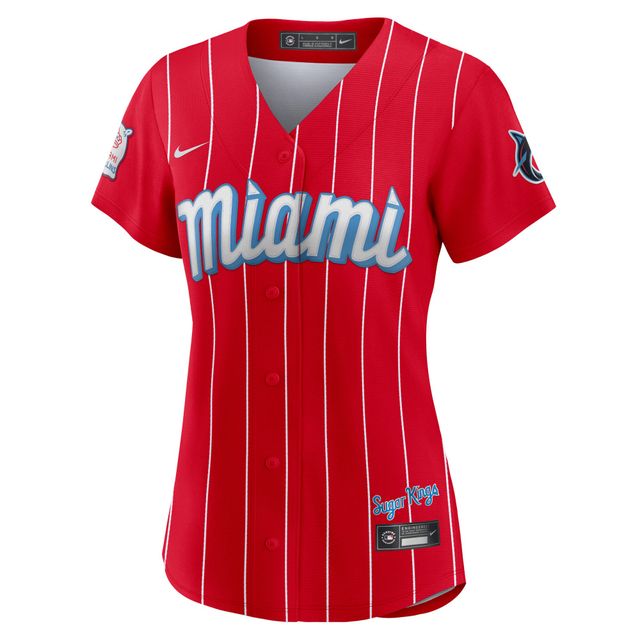 Maillot Nike rouge Miami Marlins City Connect Replica pour femme