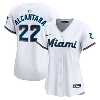 Maillot de joueur Nike Sandy Alcantara blanc Miami Marlins à domicile en édition limitée pour femme