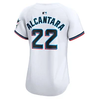 Maillot de joueur Nike Sandy Alcantara blanc Miami Marlins à domicile en édition limitée pour femme