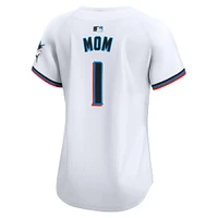 Women's Nike White Miami Marlins #1 Mom Home Limited Jersey