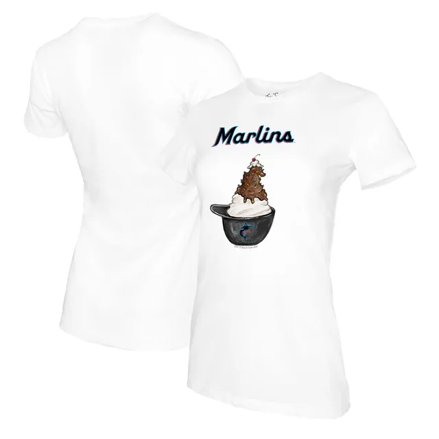 Profile Women's White/Black Miami Marlins Plus Size Colorblock T-Shirt