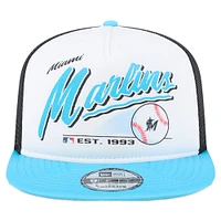 Casquette Snapback rétro 9FIFTY blanche New Era pour jeunes des Miami Marlins
