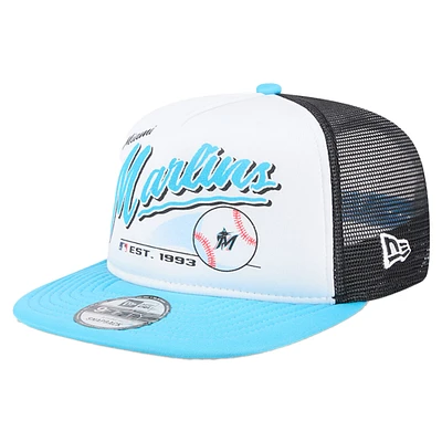 Casquette Snapback rétro 9FIFTY blanche New Era pour jeunes des Miami Marlins
