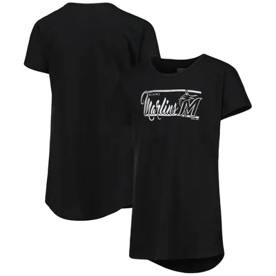 Miami Marlins Youth Horizon Dolman T-Shirt - Black