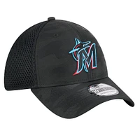 Casquette New Era noire camouflage Miami Marlins 39THIRTY Flex pour jeune