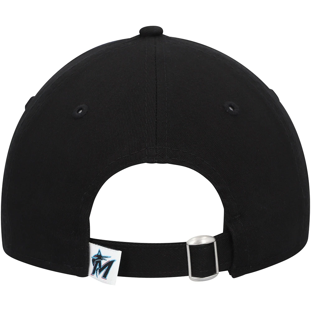 Casquette ajustable 9TWENTY Miami Marlins Core Classic New Era noire pour jeune