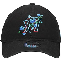 Youth New Era Black Miami Marlins Game Day Bloom 9TWENTY Adjustable Hat