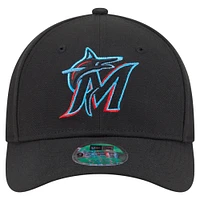 Casquette ajustable New Era noire pour jeunes Miami Marlins Player Replica 9FORTY