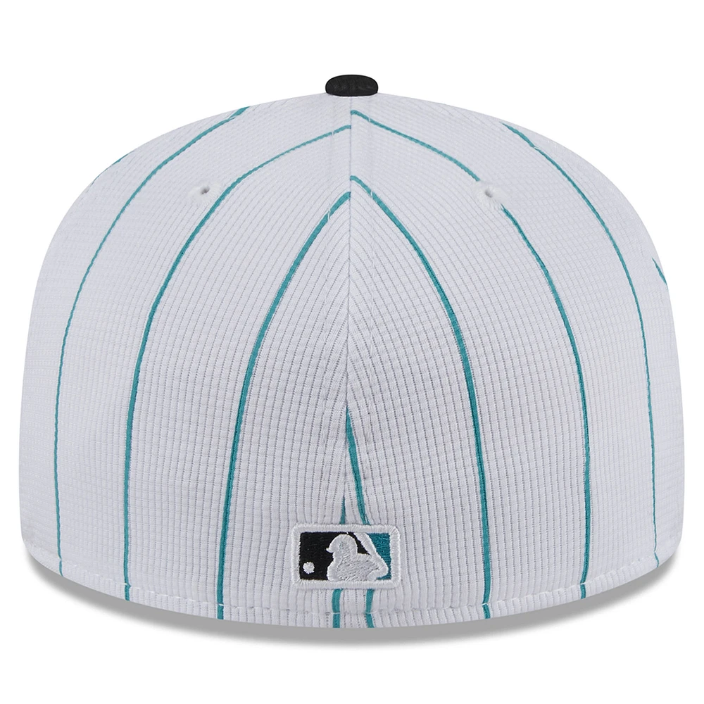 Casquette ajustée 59FIFTY pour jeunes Miami Marlins 2024 New Era blanche