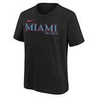 Youth Nike Black Miami Marlins 2025 City Connect Wordmark T-Shirt