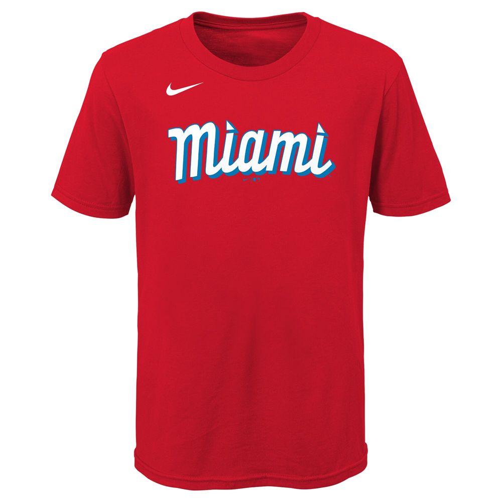 Nike Miami Marlins City Connect Wordmark T-shirt in Red for Men