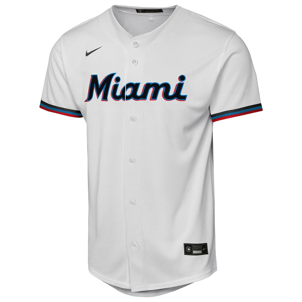 Maillot Nike blanc pour jeune des Miami Marlins Domicile Réplique 2.0