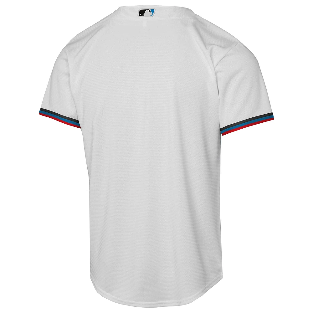 Maillot Nike blanc pour jeune des Miami Marlins Domicile Réplique 2.0