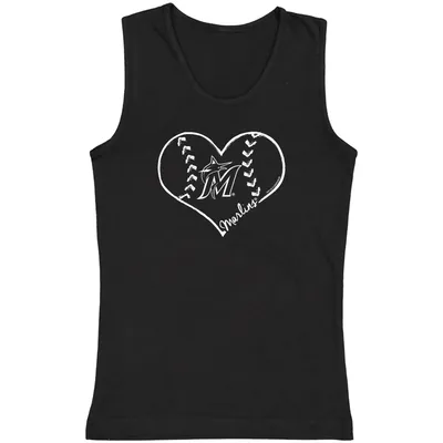 Miami Marlins Soft as a Grape Youth Cotton Tank Top - Black