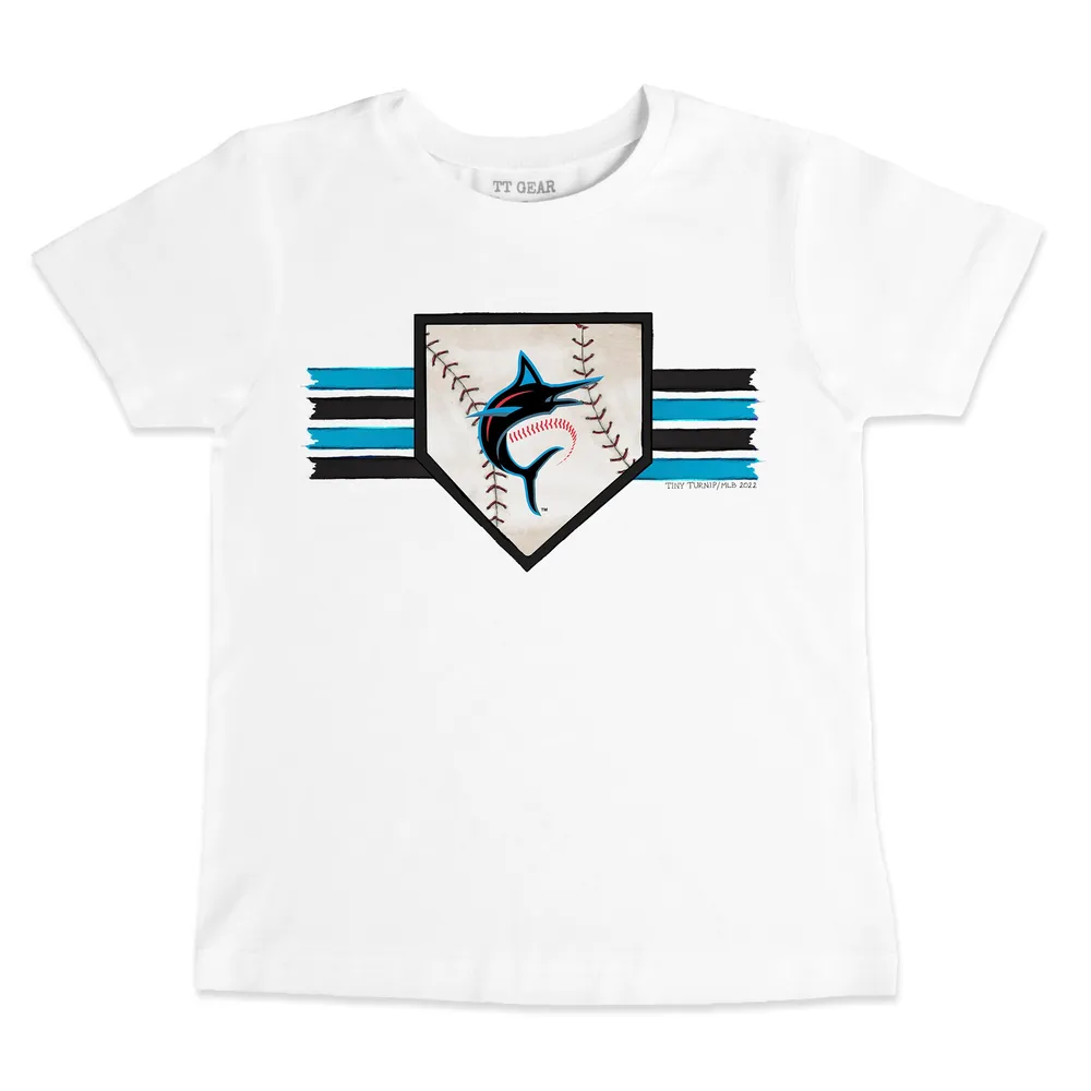 Lids Miami Marlins Tiny Turnip Youth Base Stripe T-Shirt - White