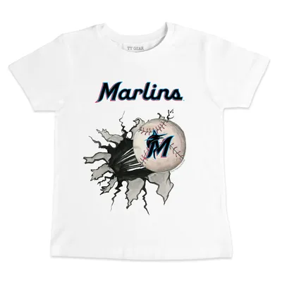 Lids Miami Marlins Tiny Turnip Women's Blooming Baseballs 3/4-Sleeve Raglan  T-Shirt - White/Black