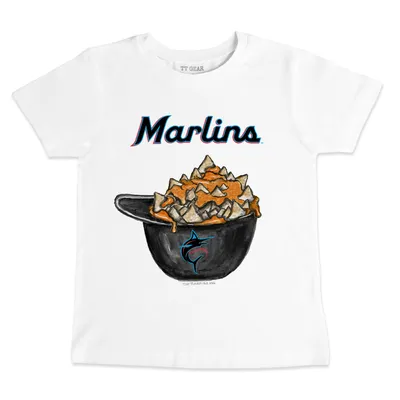 Lids Miami Marlins Tiny Turnip Girls Youth Heart Bat Fringe T-Shirt - White