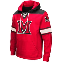 Sweat à capuche lacets Colosseum Red Miami University RedHawks 2.0 pour hommes