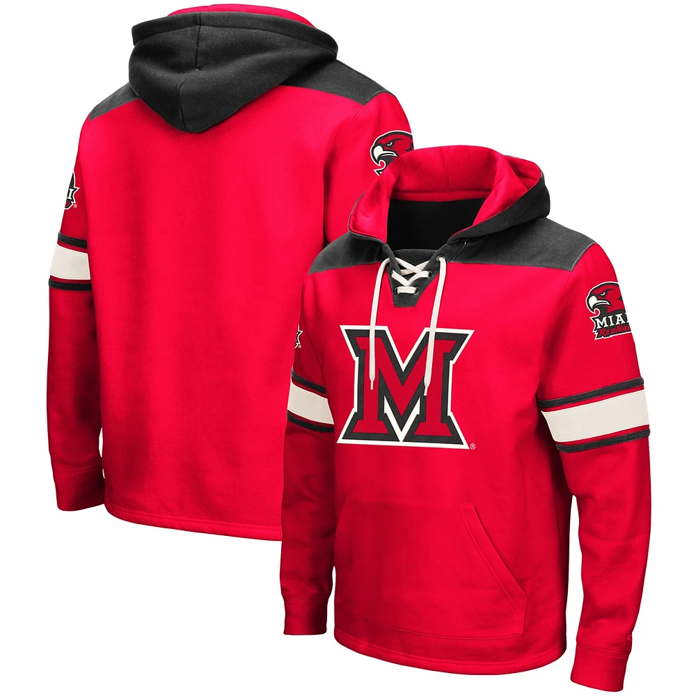 Sweat à capuche lacets Colosseum Red Miami University RedHawks 2.0 pour hommes