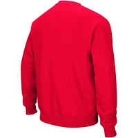 Men's Colosseum Red Miami University RedHawks Arch & Logo Crew Neck Sweatshirt