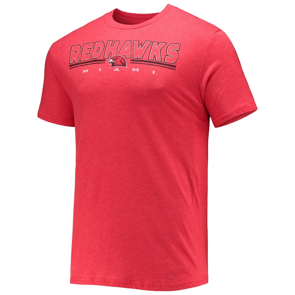 Men's Concepts Sport Heathered Charcoal/Red Miami University RedHawks Meter T-Shirt & Pants Sleep Set