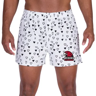 Miami University RedHawks Concepts Sport Epiphany Allover Print Knit Boxer Shorts - White