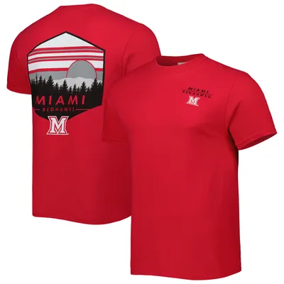 Men's Red Miami University RedHawks Landscape Shield T-Shirt