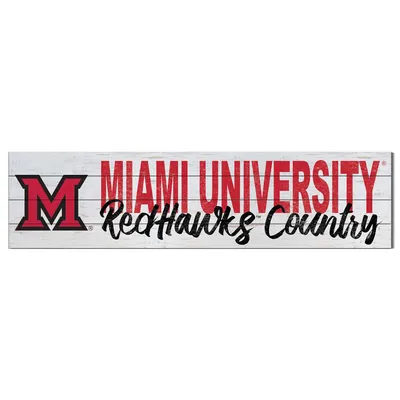 Miami University RedHawks 10'' x 40'' Logo Sign