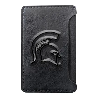 Michigan State Spartans Debossed Faux Leather Phone Wallet Sleeve - Black