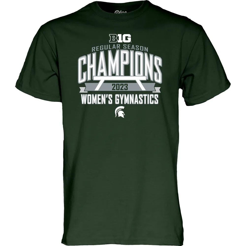 T-shirt Blue 84 Green Michigan State Spartans 2023 Big Ten Women's Gymnastics Regular Season Champions