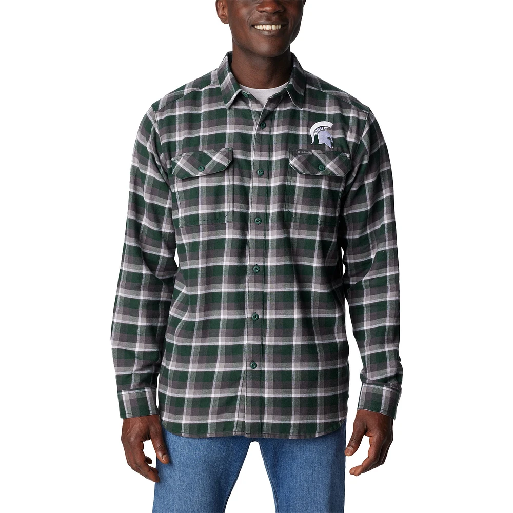 Chemise à manches longues en flanelle Columbia Green Michigan State Spartans Flare Gun