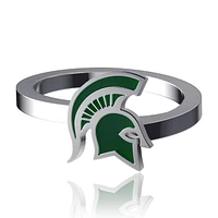 Dayna Designs Michigan State Spartans Bypass Bague en argent émaillé