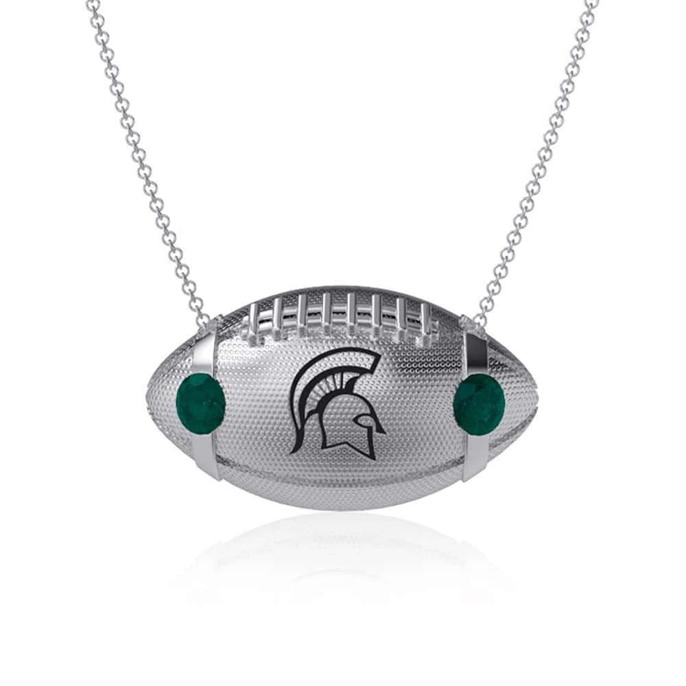 Dayna Designs Collier de football des Spartans de l'État du Michigan