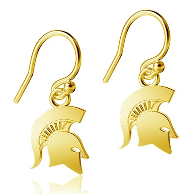 Dayna Designs Michigan State Spartans Gold Plated Dangle Earrings