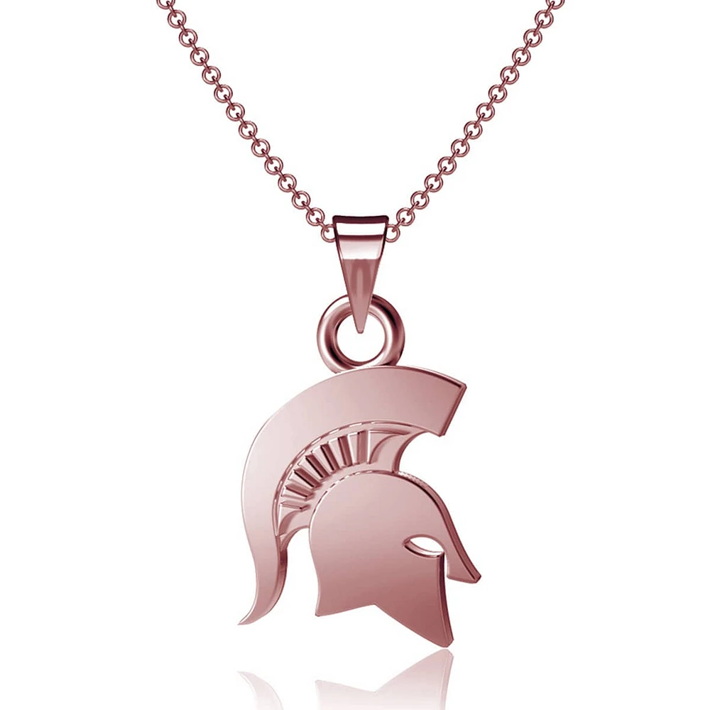 Dayna Designs Michigan State Spartans Collier pendentif en or rose