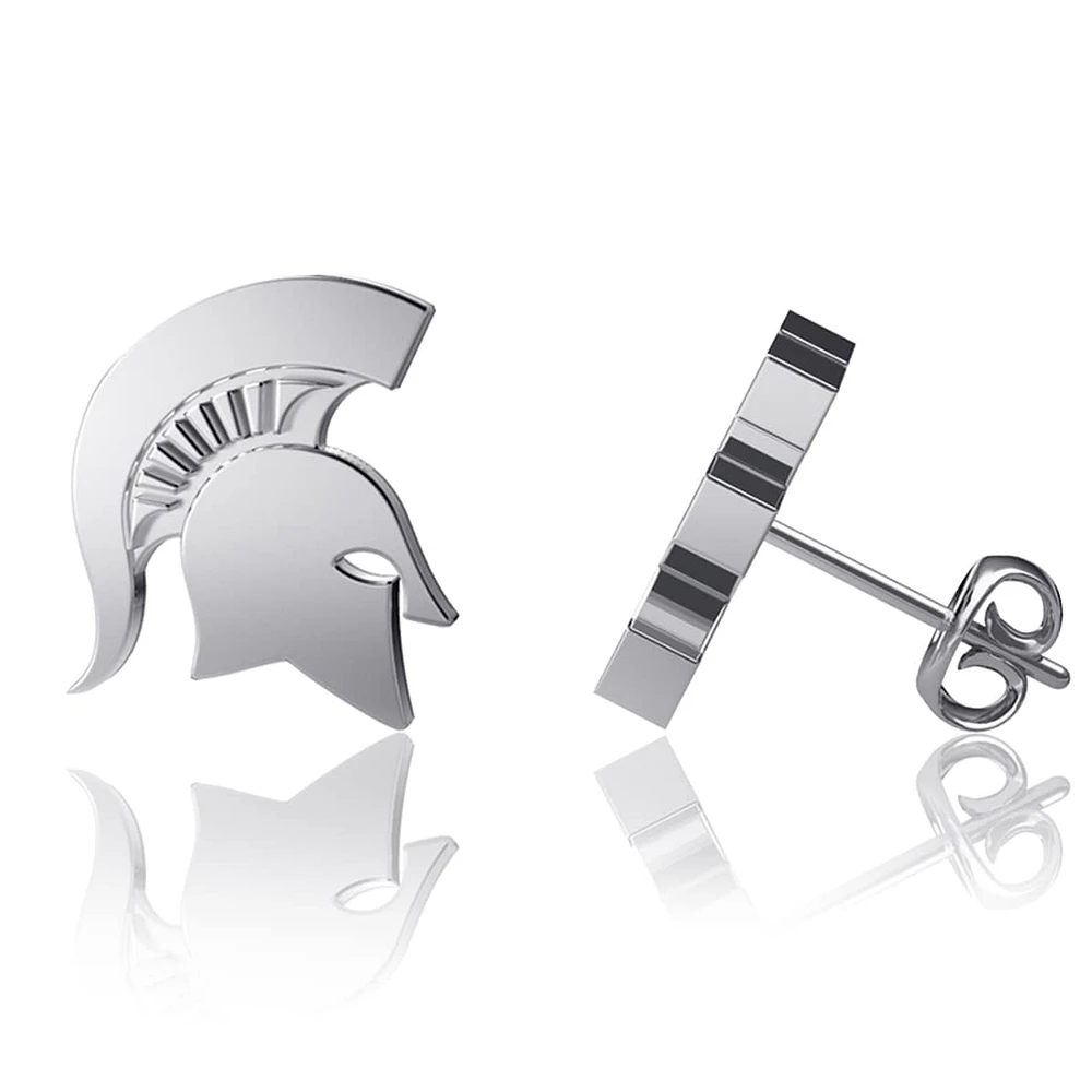 Dayna Designs Boucles d'oreilles en argent des Spartans de l'État du Michigan