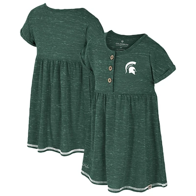 Girls Toddler Colosseum  Green Michigan State Spartans Fleet Dress