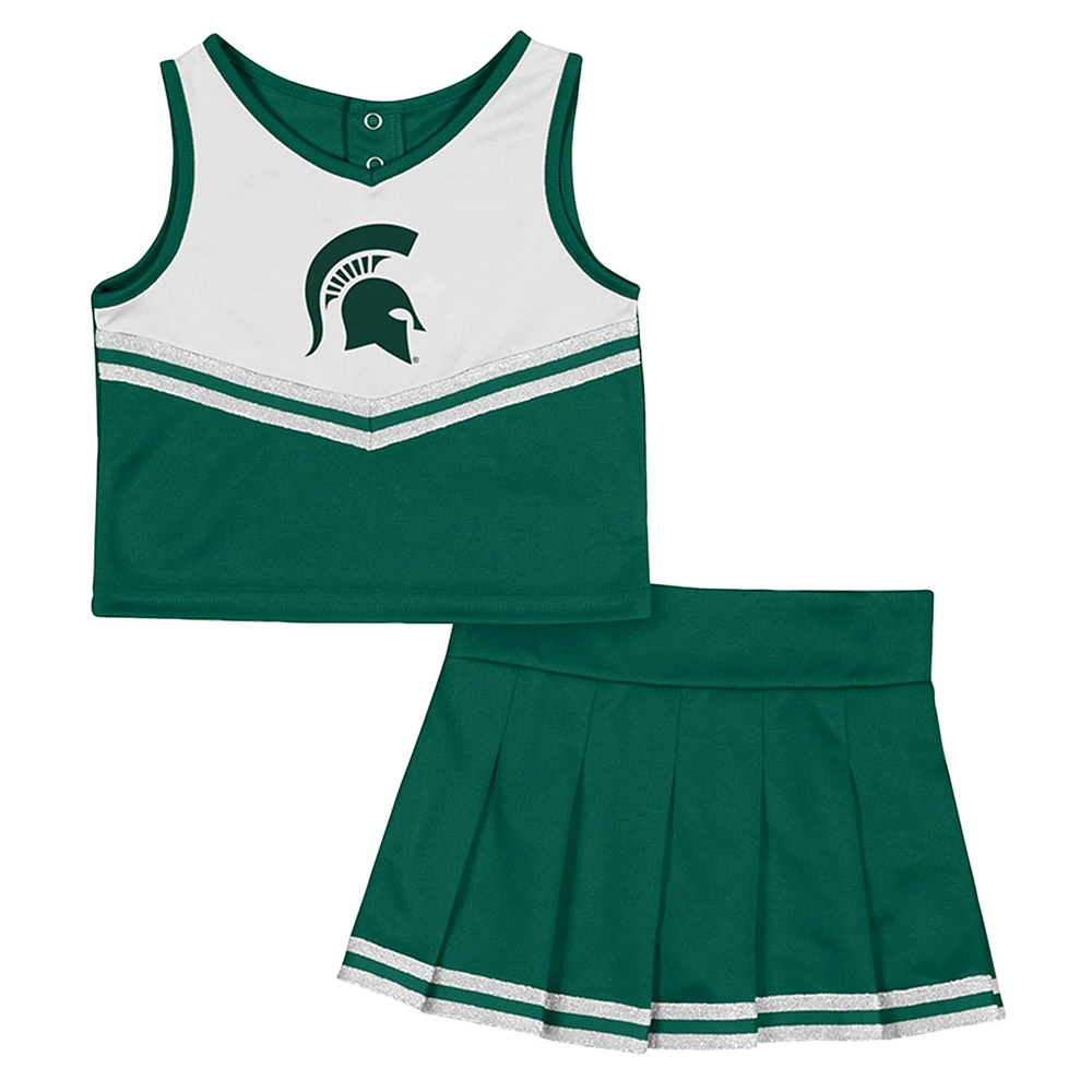 Ensemble haut et jupe de cheerleading Time For Recess pour filles Colosseum Green Michigan State Spartans