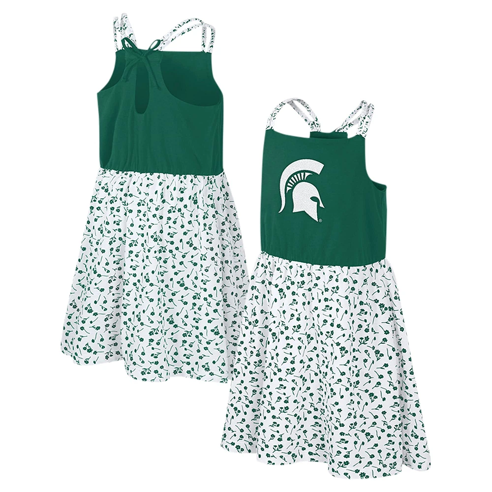 Robe à fleurs Robin pour jeunes filles Colosseum vert/blanc Michigan State Spartans