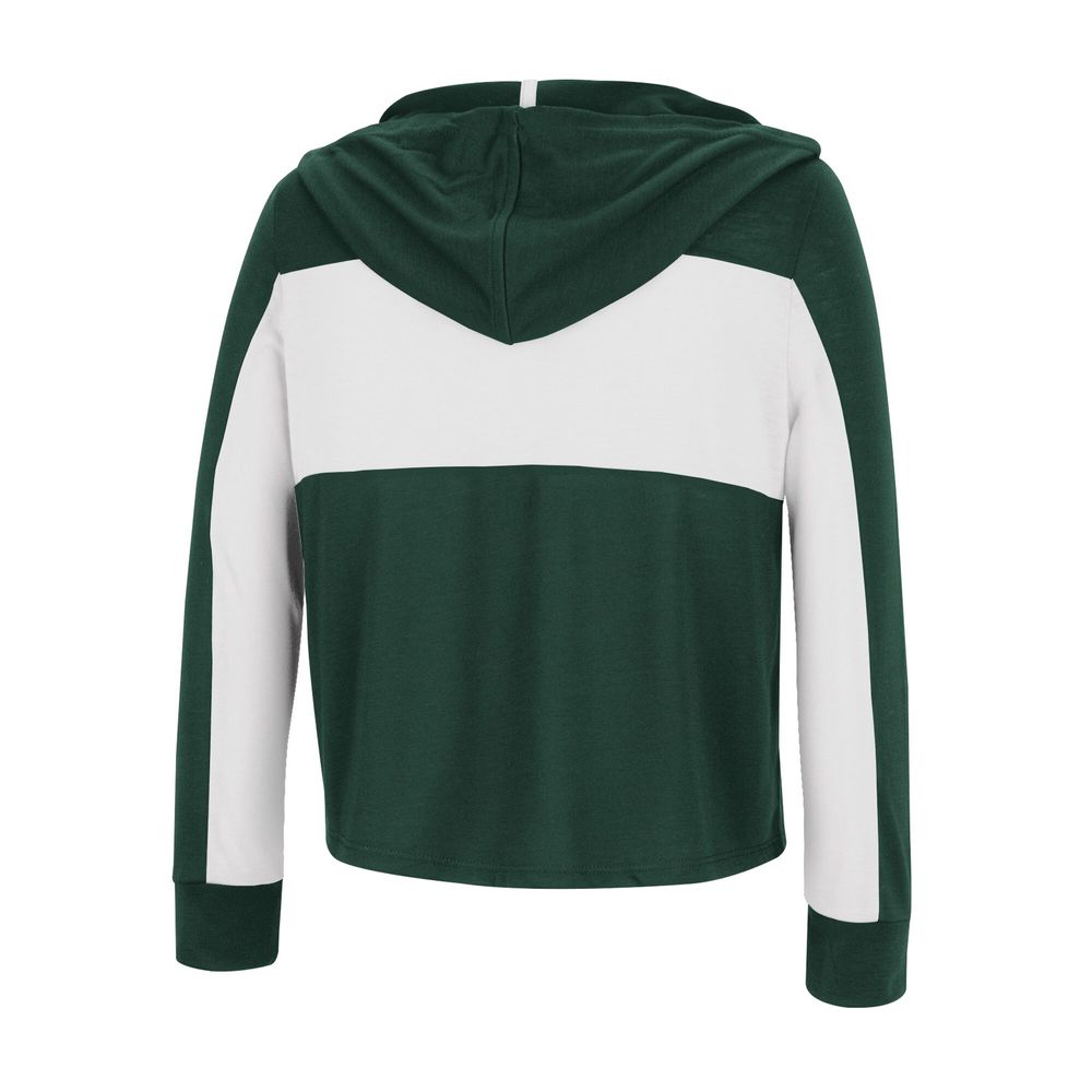 Girls Youth Colosseum Green Michigan State Spartans Galooks Hoodie Lace-Up Long Sleeve T-Shirt