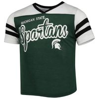 Girls Youth Colosseum Green Michigan State Spartans Practically Perfect Striped T-Shirt