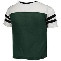 Girls Youth Colosseum Green Michigan State Spartans Practically Perfect Striped T-Shirt