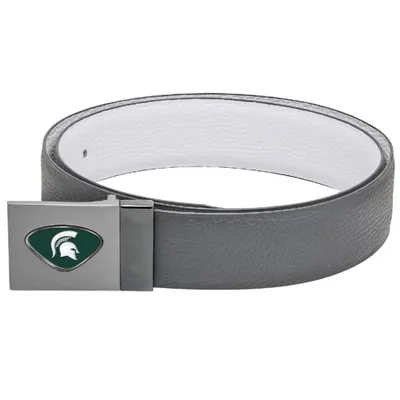 Michigan State Spartans Reversible Leather Belt - Gray