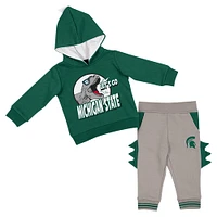 Infant Colosseum  Green/Gray Michigan State Spartans Dino Pullover Hoodie and Pants Set