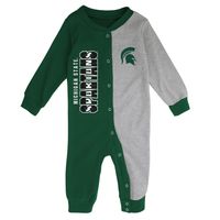 Infant Green/Heather Gray Michigan State Spartans Halftime Two-Tone Sleeper